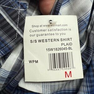 WPM Men's Blue Plaid Casual Button Down Shirt
